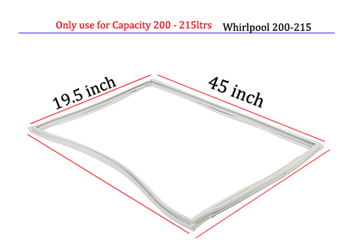 
                                    Genuine Refrigerator Door Rubber Gasket Seal Suitable for Single Door Whirlpool 200 to 215 Model (19.5x45) Inch | Non-magnatic Premium PVC Rubber Seal